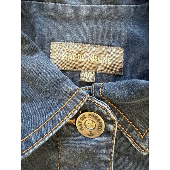 Vintage Mat De Misaine Denim Jacket Stretch Denim Rare Women Size 40 - Picture 3 of 10